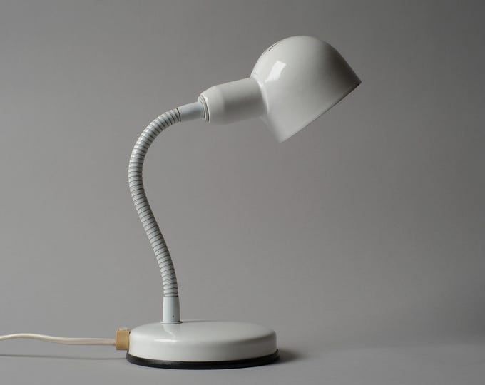 Veneta Lumi Italy Gooseneck Desk Lamp, 1980s Adjustable Task Light.