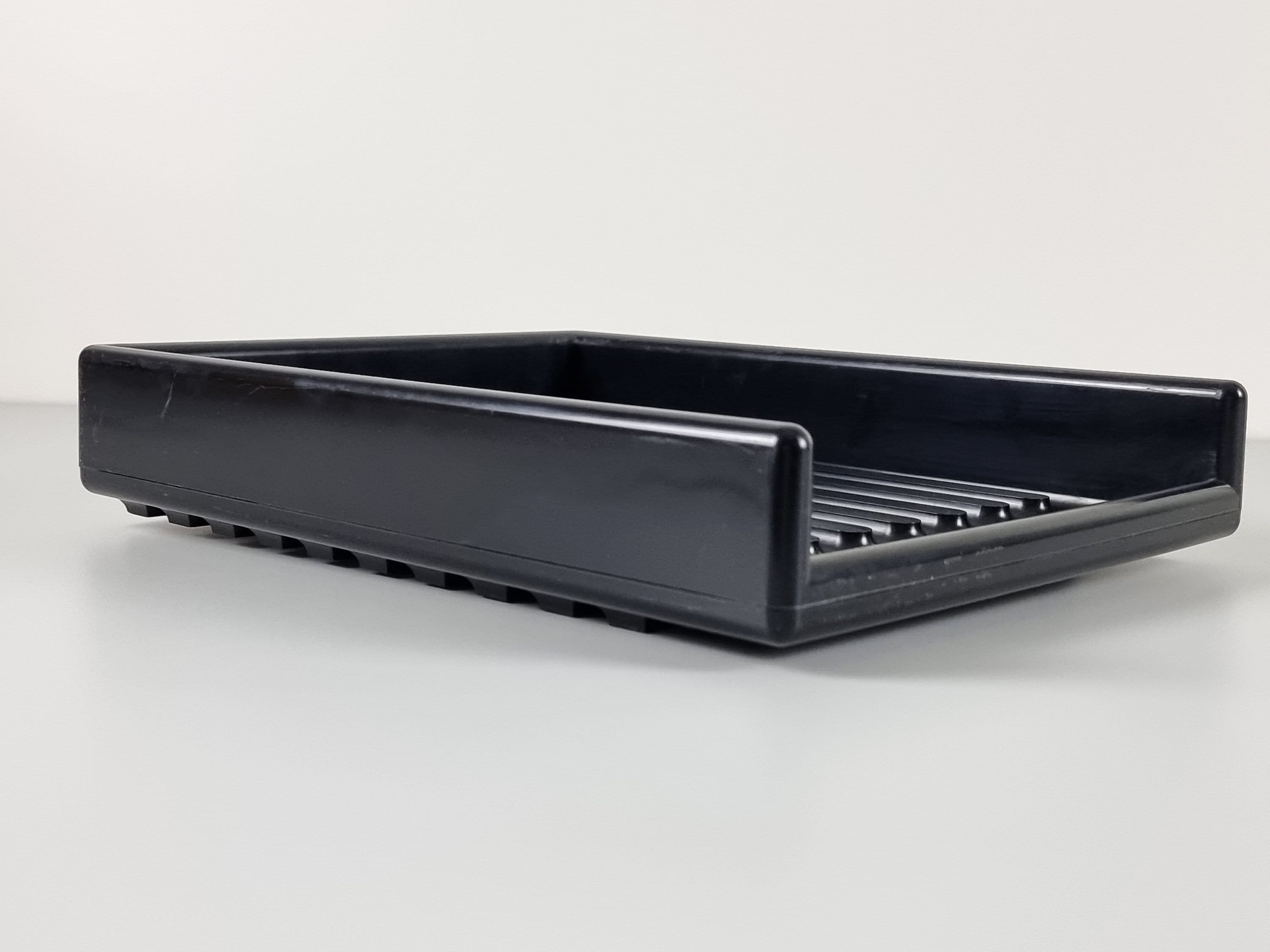 Space Age Design - Vintage HELIT #61094 Black Plastic Desk Tray