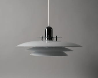 Vintage Danish Modern Pendant Lamp, 1990s Multi-Layered Scandinavian Lighting.