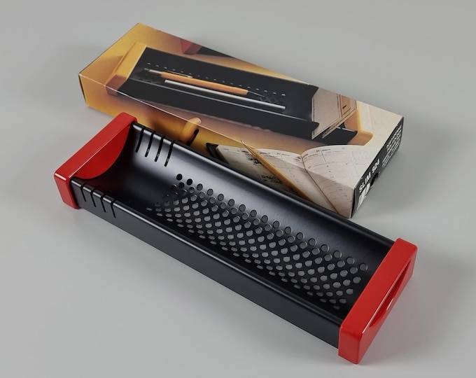New In Box 1980s Vintage REXITE Slim 924 Pen Holder by Raul Barbieri & Giorgio Marianelli • Italian Modernist Desk Accessories.