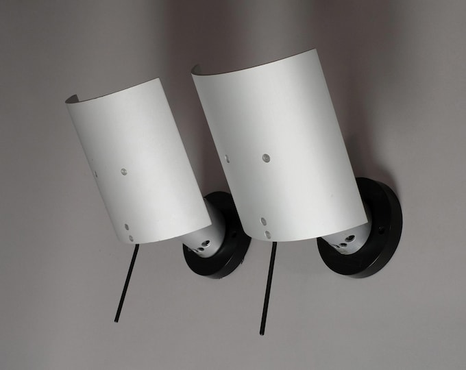 Antonio Citterio Artemide Enea Wall Lamps Pair, 1981 Italian Postmodern Design, Cast Aluminium.