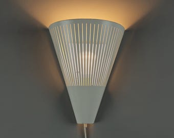 Vintage IKEA Klyka Wall Lamp, Postmodern White Conical Uplighter from 2000.
