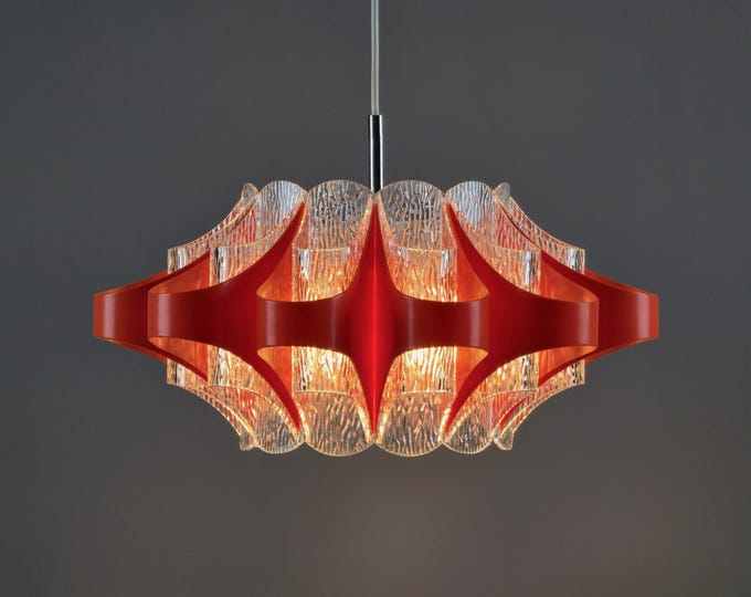 NOS 1970s Vintage EEA-LEUCHTEN Space Age Sculptural Pendant Lamp - Retro Chic West German Pendant Light.