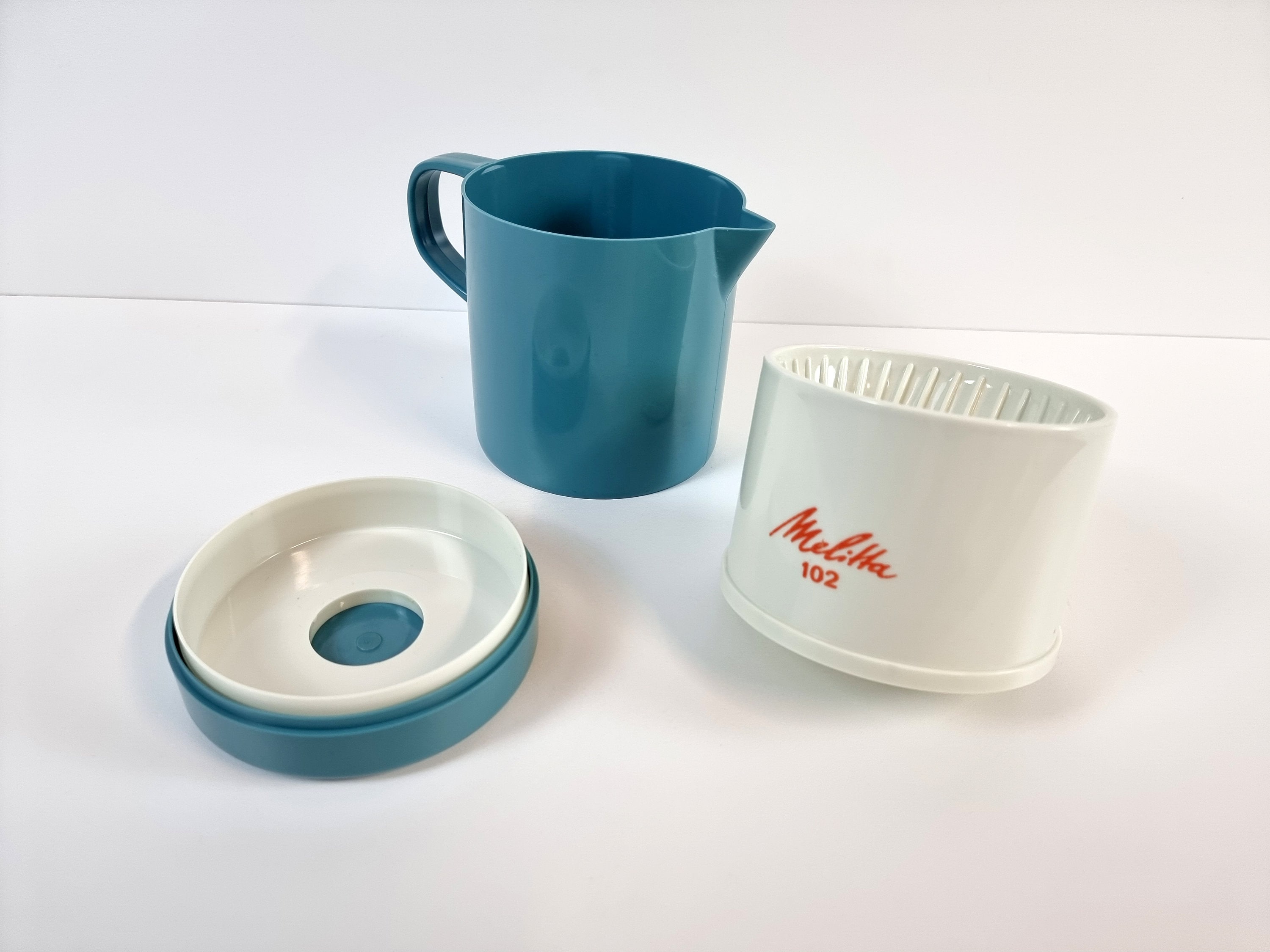 Vintage MELITTA 2110 Blue Melamine Coffee Maker Retro Drinkware