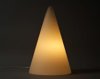 SCE Teepee Cone Table Lamp, Frosted Glass, 1980s Postmodern Design, France.