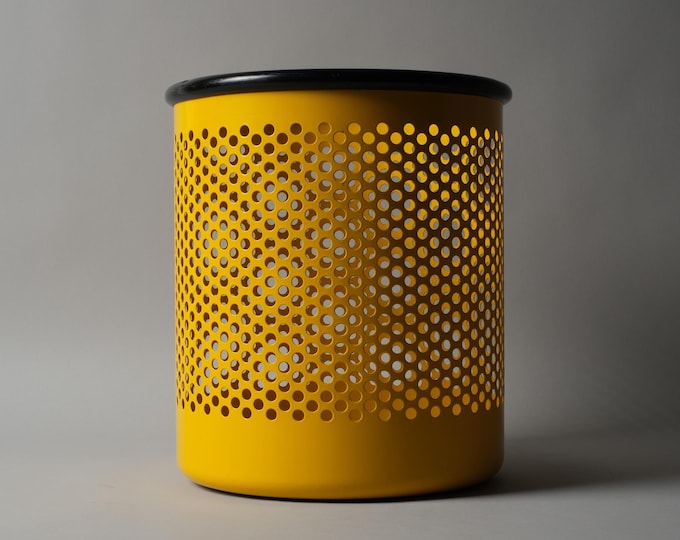 Vintage 1980s Rexite Cribbio 1000/1010 by Giorgio Marianelli & Raul Barbieri, Yellow Perforated Metal.