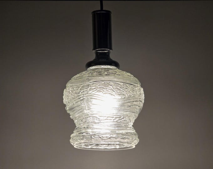 Richard Essig Glass Pendant Lamp, Mid-Century Modern West German Lighting