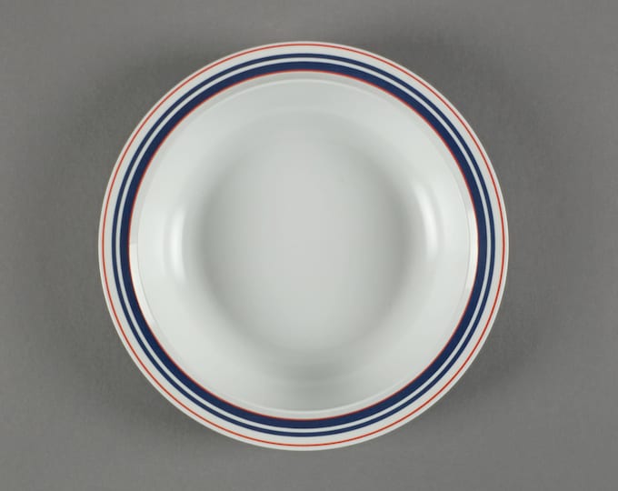 Vintage 1970s Set Of 4 Striped Melamine Plates By Koen De Winter For Mepal.