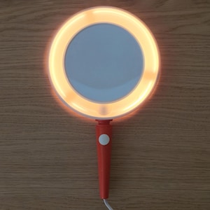 Vintage 70s Spectralux Lighted Makeup Mirror | Illuminated Vanity Mirror | Portable Magnifying Cosmetic Mirror | Mid Century MCM Decor.