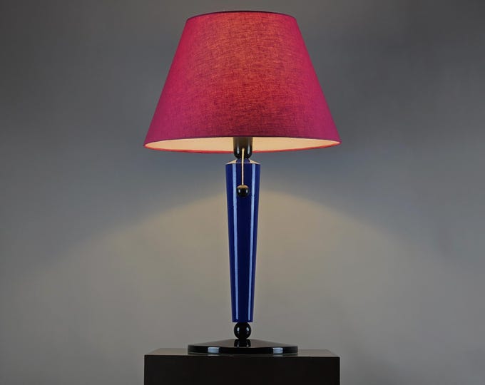 1980s Vintage AMSTEL Lighting Industries Dutch Postmodern Buffet Table Lamp • Memphis Style.