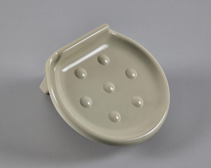 New In Box 1970s Vintage CARRARA & MATTA 'America' Beige Bakelite Wall-Mounted Soap Dish • Italian Bathroom Accessories.