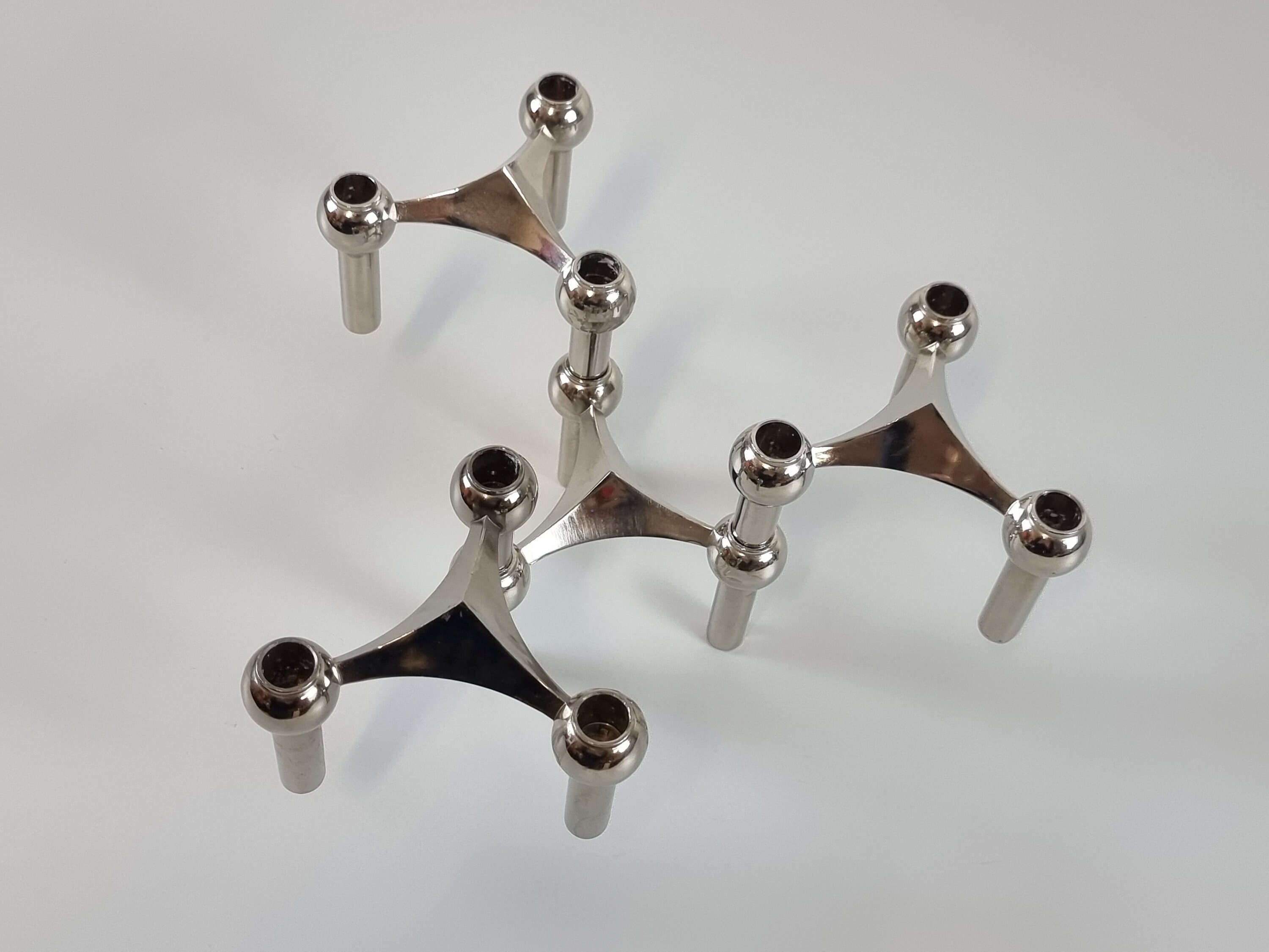 Brutalist Design Vintage Set Of 4 NAGEL Candle Holders BMF Candle Holders Designed by Werner