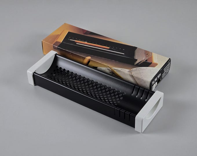 New In Box 1980s Vintage REXITE Slim 924 Pen Holder by Raul Barbieri & Giorgio Marianelli • Italian Modernist Desk Accessories.
