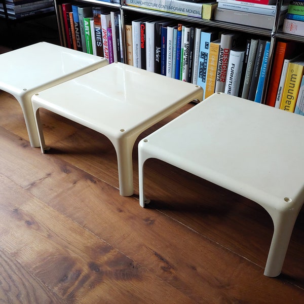 Mid-Century Modern Design - Artemide Milano - Demetrio Tavolino 45 Beige Tables  - Designed by Vico Magistretti, 1963.