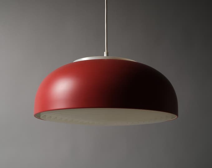 IKEA Nymane Pendant Lamp by Ola Wihlborg, Scandinavian Modern Lighting, Red & White.