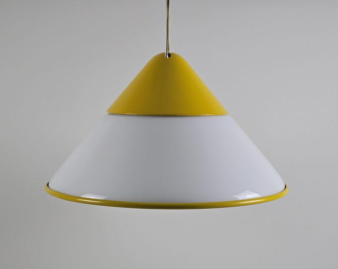 1980s Postmodern FABBIAN Large Glass Pendant Lamp - Vintage Italian Pendant Lamp