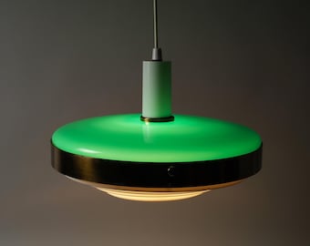 Vintage Swedish Pendant Lamp, 1960s MCM Scandinavian Modern Lighting.