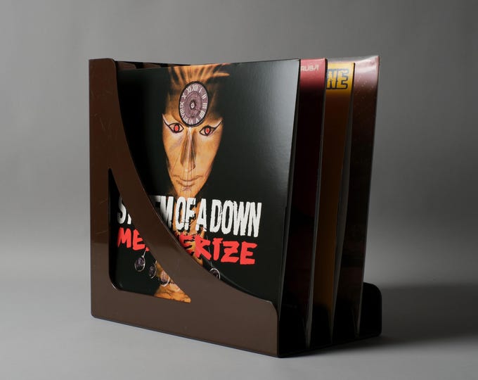 Wittner LP Record Rack, Brown ABS Plastic, Space Age Design, West Germany, 1970s