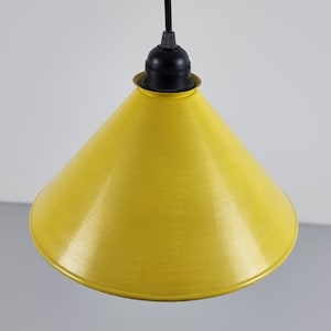 Mid Century Modern - Vintage MASSIVE Yellow Metal Cone Pendant Lamp - Mid Century Lighting - Belgium, 1970s.