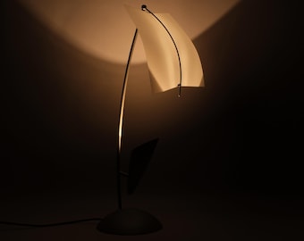 Rolf Benz Nuvola Table Lamp, Sculptural Leaf Shade, Postmodern German Design, Rare.