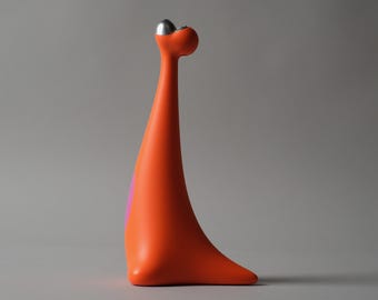 Alessi 'Bruce The Dinosaur' Orange Table Lighter by Stefano Giovannoni & Harry Paul, Italy, 1998.