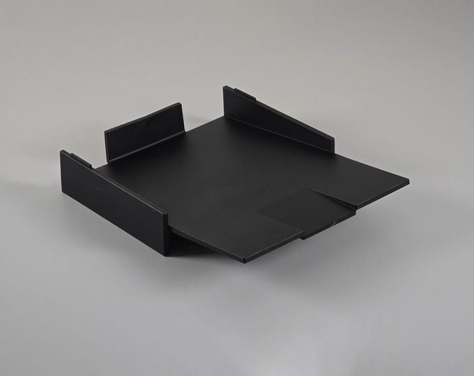 Postmodern Minimalism - Vintage KARTELL Segmenti Line Black ABS Desk Tray - Designed by Michele De Lucchi & Hiroshi Takaichi, 1988.