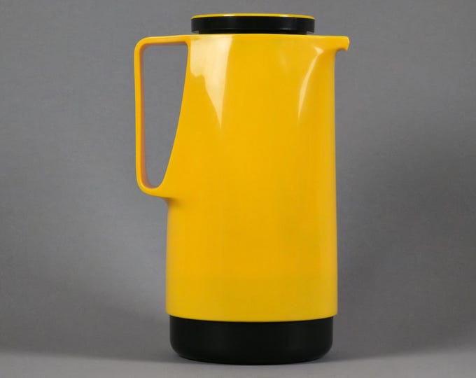 1970s Space Age Design Dr. Zimmermann Rotpunkt Yellow Plastic Vacuum Flask By Busse Design.