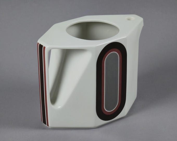 1970s Villeroy & Boch 'Avant Garde' Space Age Design Striped Ceramic Pitcher.