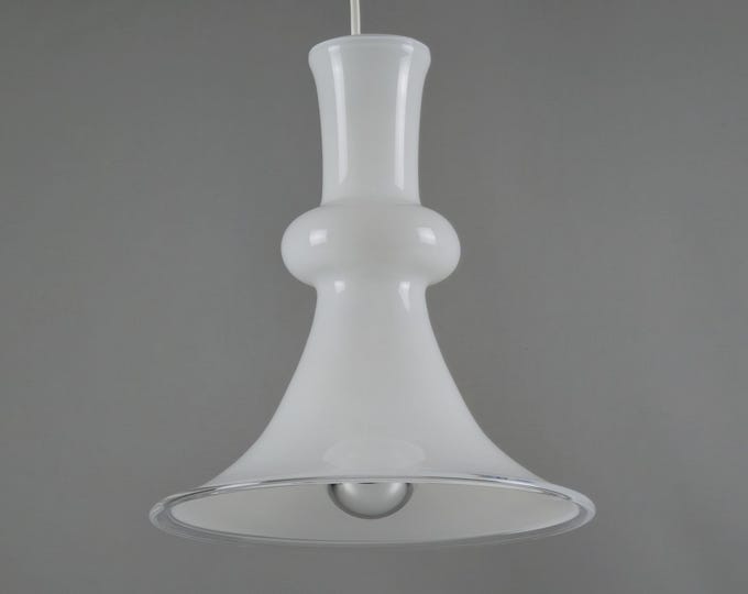 Mid Century Modern - Vintage Royal Copenhagen/Holmegaard Opaline Glass Pendant Lamp Type Etude - Designed By Michael Bang - Denmark, 1970s.