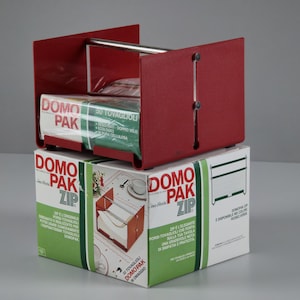 Neu In Box Vintage 1980er Jahre DOMO PAK Zip Roter Kunststoff Serviettenhalter.