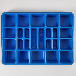 Objetos de diseño de plástico Caja de almacenamiento y organizador de plástico azul LEGO vintage Decoración del hogar vintage Dinamarca, 1984. imagen 8