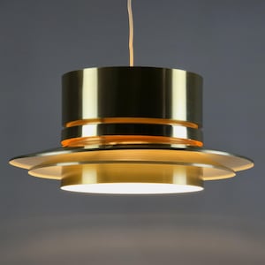 1970s Vintage GRANHAGA METALLINDUSTRI Brass Pendant Lamp By Carl Thore.