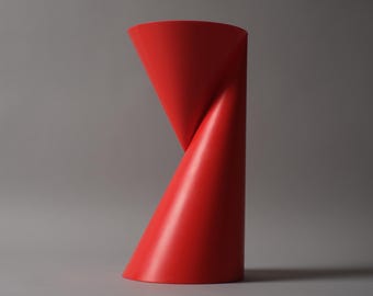 Paul Baars Vase 2, Double-Sided Vase, Red Plastic, 1997 Postmodern Dutch Design.