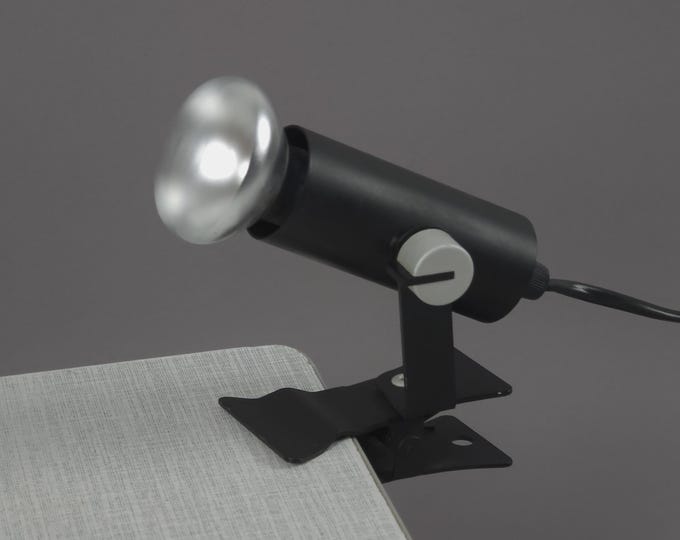 1980s Vintage OSRAM Clamp Spotlight • German Industrial MCM Clip-On Desk Lamp.
