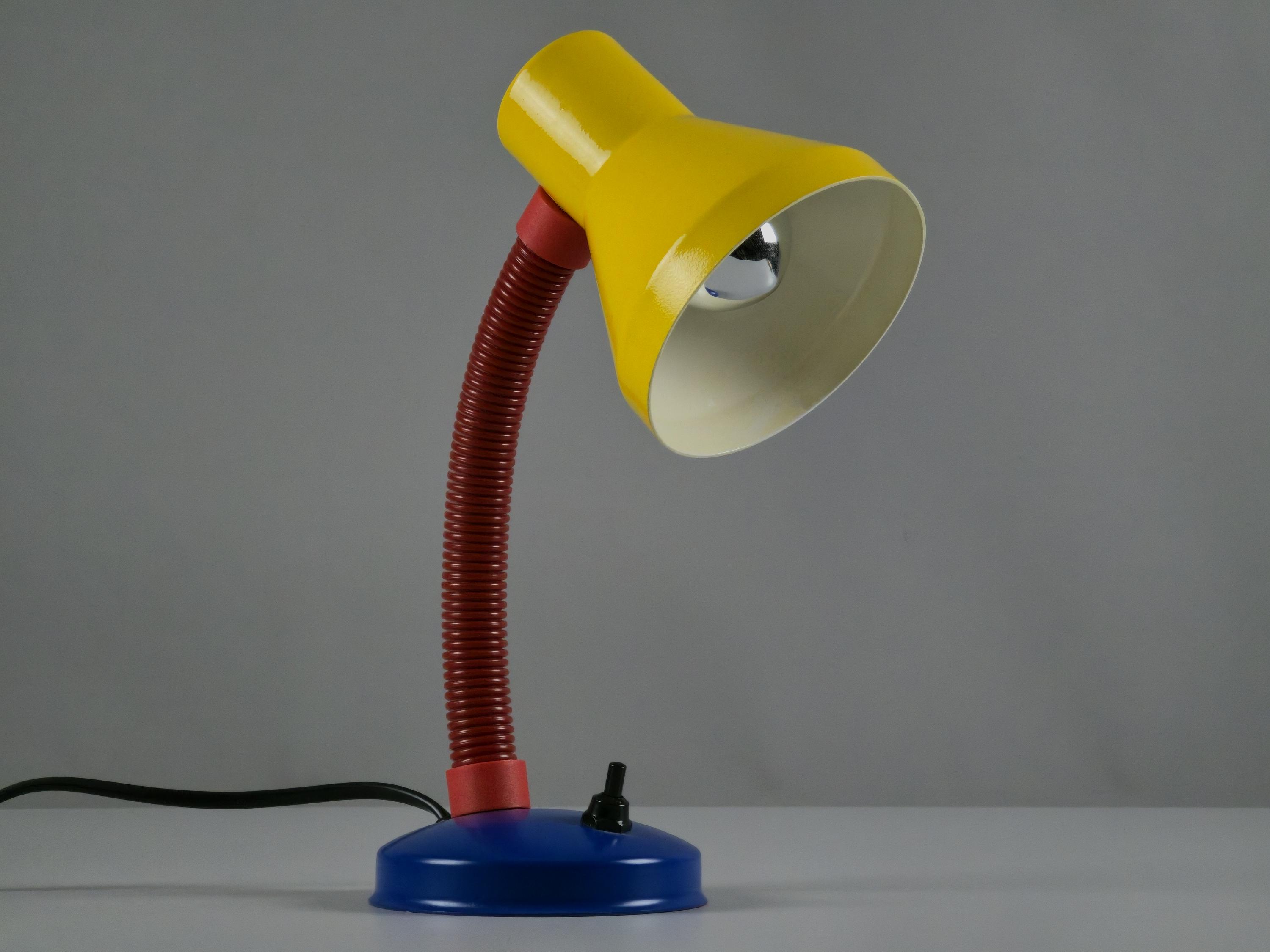 Vintage 1980s G&G Tricolor Flexible Gooseneck Desk Lamp