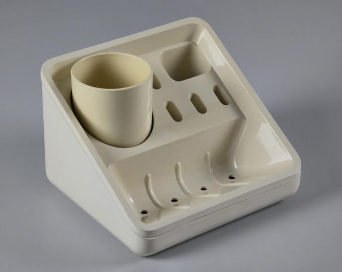 1970s Vintage CARRARA & MATTA Delta Bathroom Caddy By Sandi Renko - Space Age Design Bathroom Accessories.