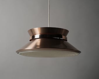 Granhaga Metallindustri Pendant Lamp by Carl Thore, Copper, 1970s Scandinavian Modern Lighting, Sweden.