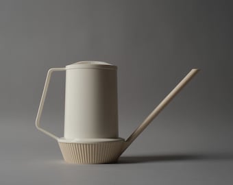 EMSA Watering Can, Cream Plastic, 1970s Mid-Century Modern, West Germany.