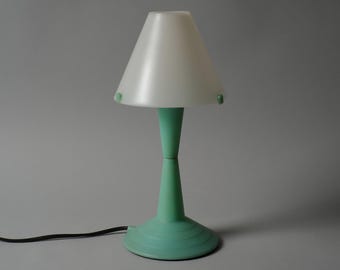Veneta Lumi Lulù Table Lamp, Green & Beige ABS, Postmodern, Italy, 1980s.