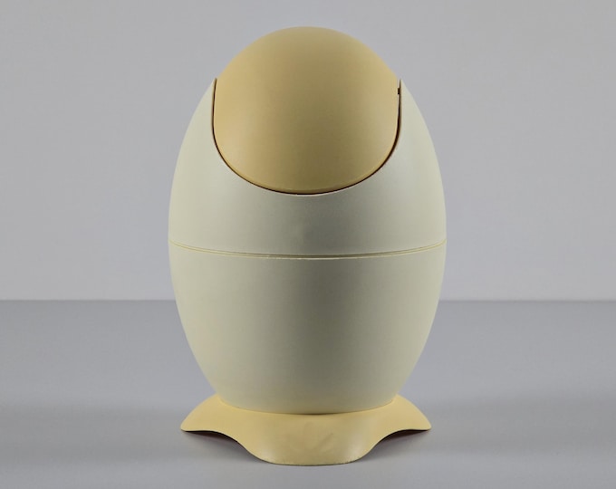 New In Box - Postmodern Design - Vintage BIESSE Patty Egg-Shaped Waste Bin, Small Disposal Bin - Designed By Pino Spagnolo, 1990s.