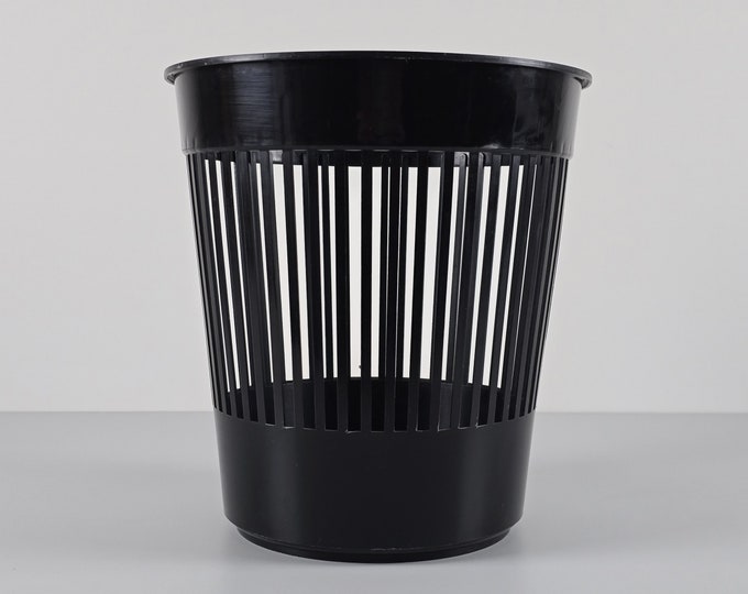 Space Age Design - Vintage IKEA Lom Black Plastic Waste Paper Basket - Vintage Home Decor, 1989.