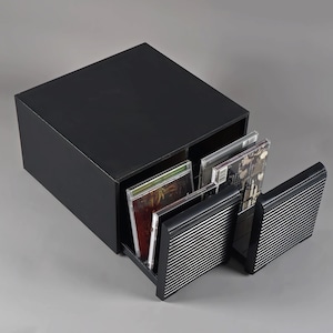 1990s Vintage CDs Storage Box With Drawers - Faux Wood Grain - Holland.