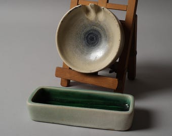 Bouke Mobach II Ceramic Trinket and Ring Dish Set, Mobach Utrecht, MCM Studio Pottery.
