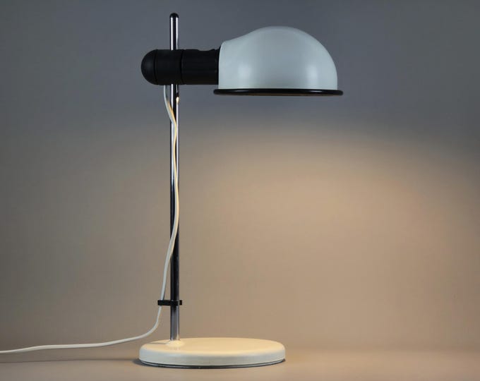 Vintage 1970s Adjustable Industrial Desk Lamp • German Mid Century Modern Table Lamp.