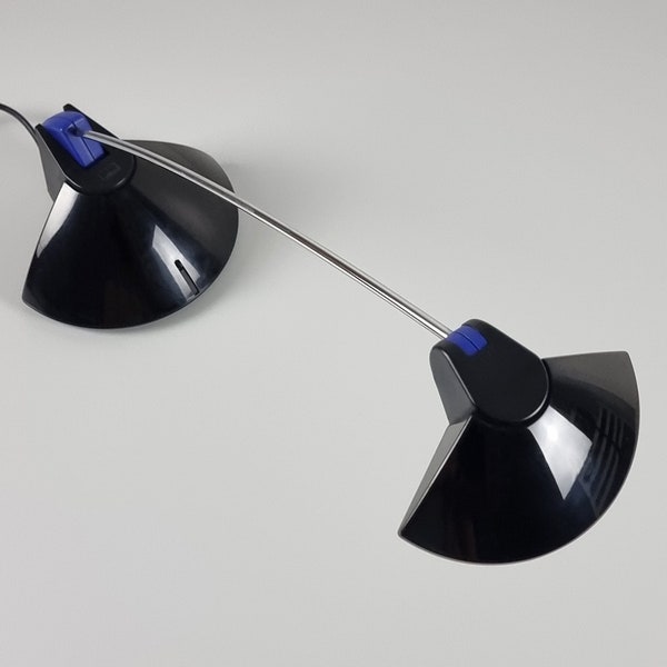 Postmodern Design - Vintage BRILLIANT LEUCHTEN Black Plastic Desk Lamp - Vintage Table Lamp - Germany, 1980s.