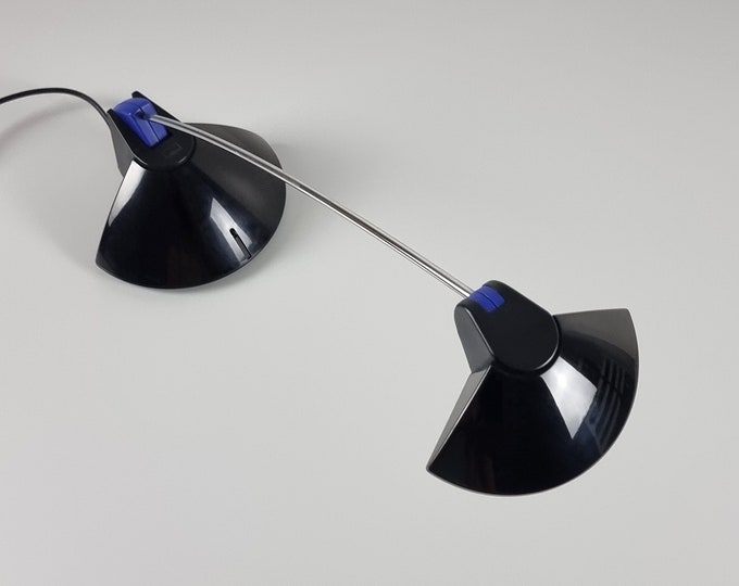 Postmodern Design - Vintage BRILLIANT LEUCHTEN Black Plastic Desk Lamp - Vintage Table Lamp - Germany, 1980s.