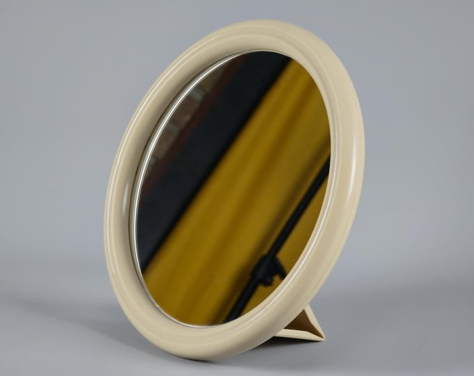 1970s Space Age Vintage Plastic Table Mirror By Tiger Plastics.