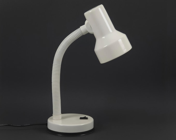 Vintage 1980s Postmodern Industrial Gooseneck Desk Lamp By Happylight Holland.