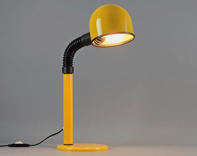Vintage 1980s ALDA Flexible Gooseneck Desk Lamp • Swedish Industrial Table Light.