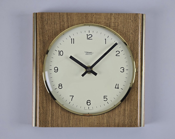 1960s New Old Stock DIEHL Electro Wall Clock – Mid Century Modern, West Germany.